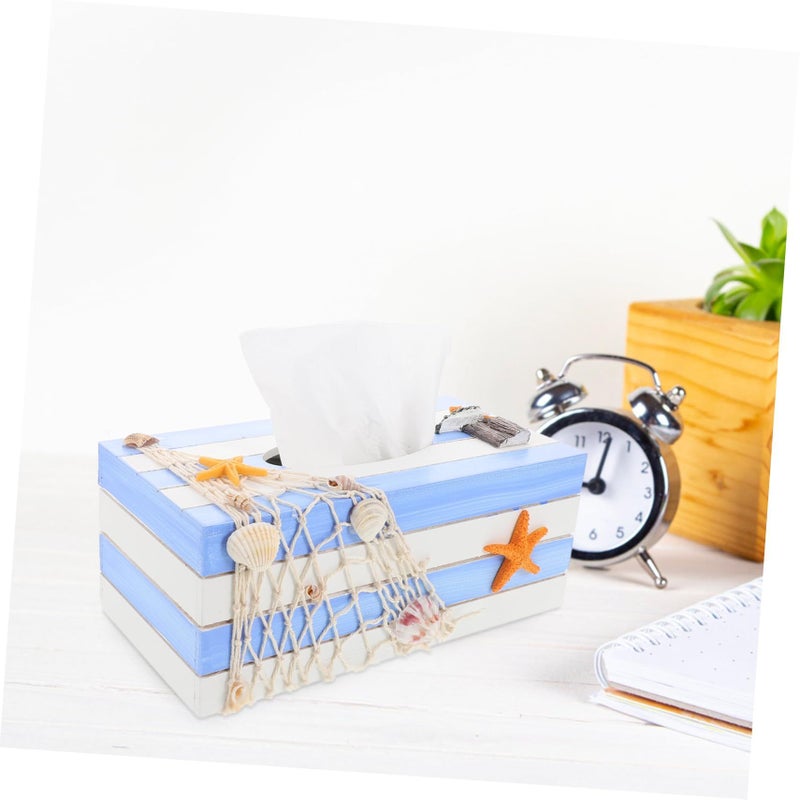 Mediterranean Style Tissue Box Holder with Top Opening for Living Room Bedroom Office - Image 5