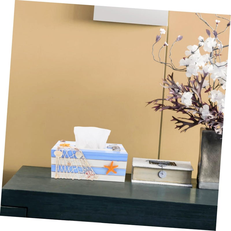 Mediterranean Style Tissue Box Holder with Top Opening for Living Room Bedroom Office - Image 4