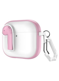 Suitable For Apple Airpods 4 Protective Case With Lock Switch Creative Headset Bluetooth Case Pro2 Soft Drop-proof Case-Color:White Powder-Applicable Models:Airpods Pro