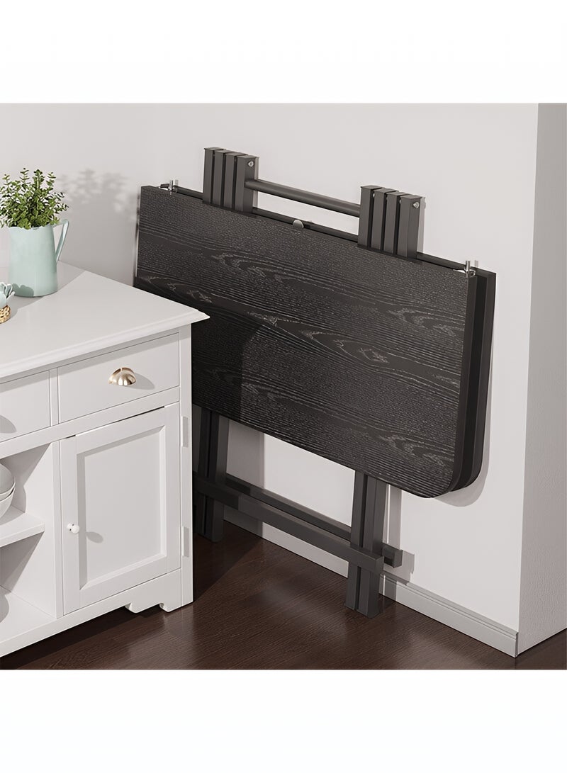 Taimi Folding Dining Table, Square Wood Table, Modern Design, Space Saving , Portable Table for Kitchen, Dining Room, Living Room, Garden, and Camping  80x80x74cm - Black - Image 5