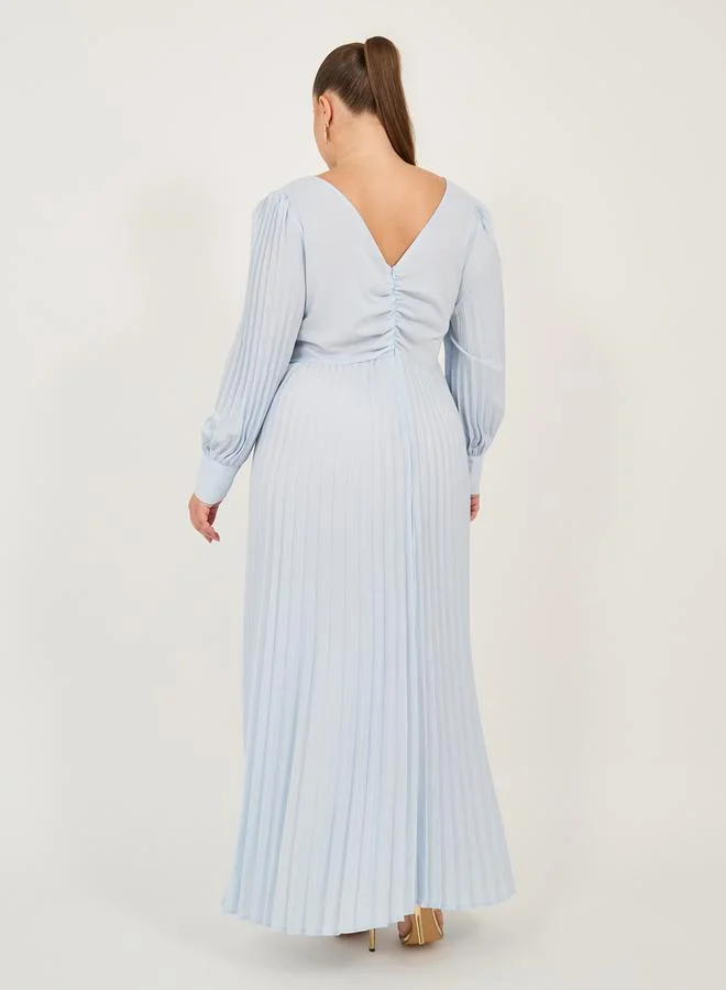 Styli Pleated Chiffon Dress