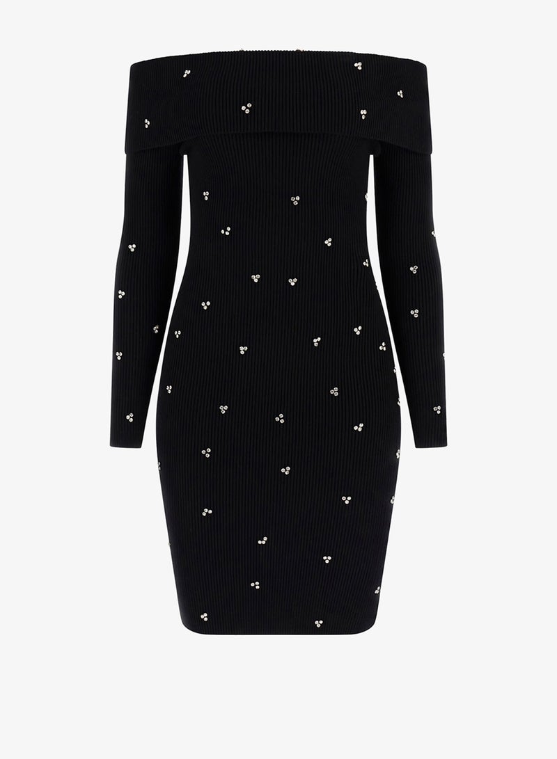 جس فستان أليشا بأكمام طويلة وكتف مكشوف - Image 4