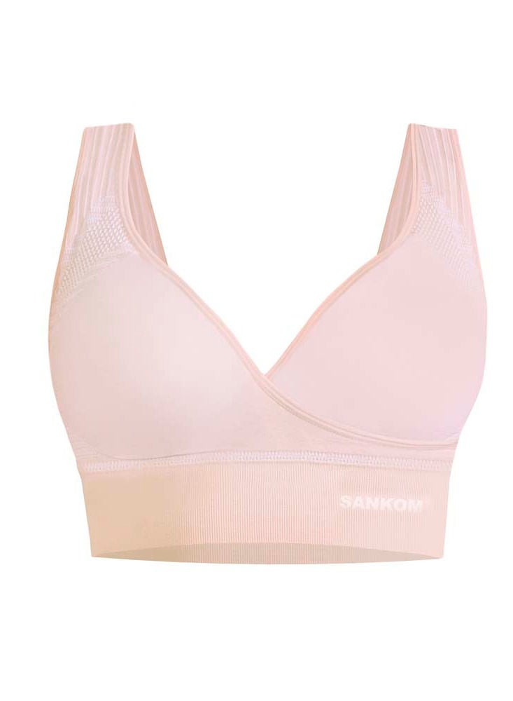 Sankom Patent Cooling Effect Bra for Back Support, Beige M/L - Image 1