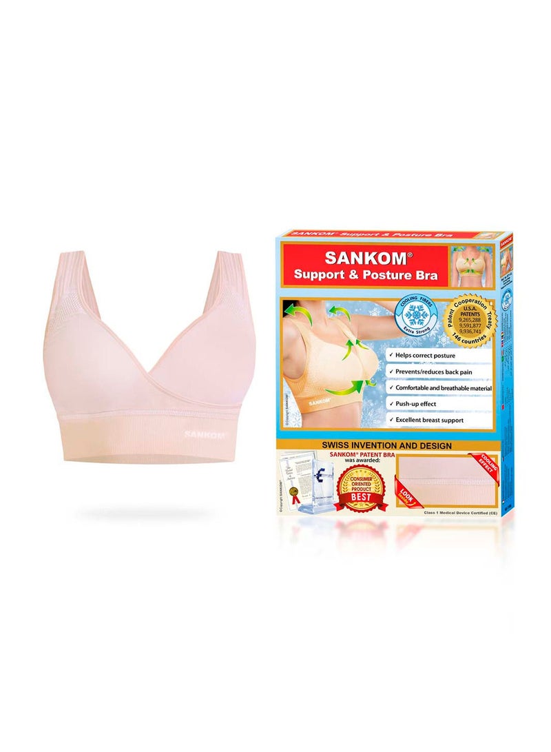 Sankom Patent Cooling Effect Bra for Back Support, Beige M/L - Image 2