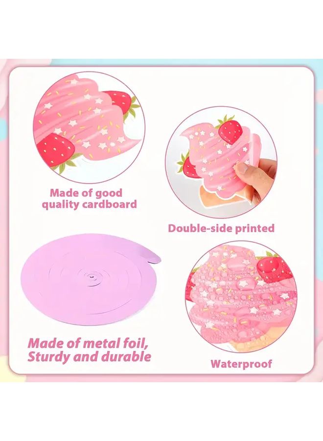 58pcs Paper Rotating Ice Cream Party Hanging Decorations For Summer Birthday Showers Festive Event Decorations Whimsical Dessert Theme Ceiling Wall Decor - Image 5