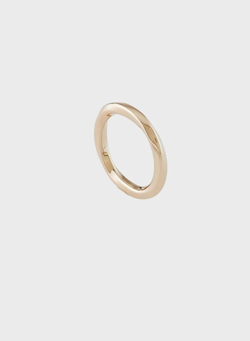 BOSS Ionic Plated Carnation Gold Steel Ring