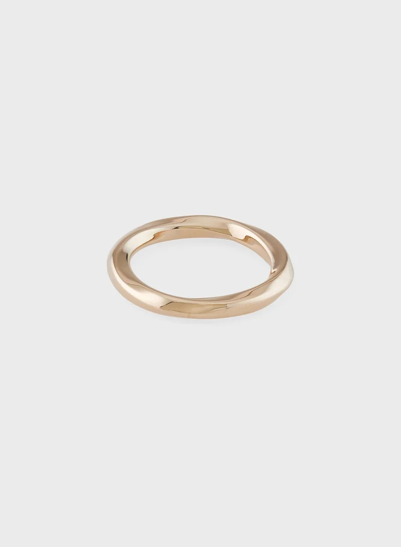BOSS Ionic Plated Carnation Gold Steel Ring