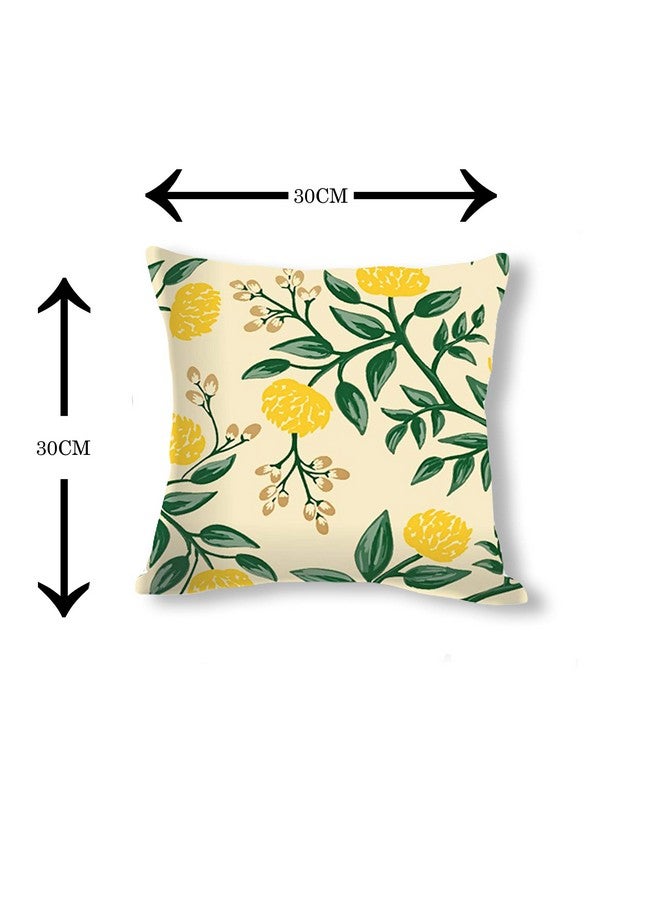 IM FAB Floral Digital Printed Decorative 200TC Canvas Cotton Cushion Covers (Multicolour, 12X12 Inches or 30X30 cms) - Set of 5 Pcs - Image 4