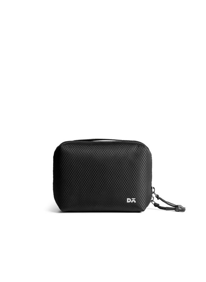 DailyObjects DailyObjects Black Ripstop Vault Tech Organiser | Travel Digital Accessories Storage Bag | Portable Gadget Organizer Case | Regular Zippered Tech Kit Organizer Pouch for Memory Cards - Small  - Image 1