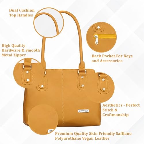 Keywest Women's Penguin Satchel Tote Handbag for Women | Ladies purse | Stylish Shoulder Bag | Gift For Woman | Yellow - Image 2