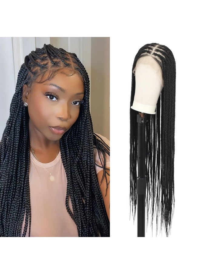 36 Inch 360° Hd Full Lace Braided Wigs For Women Knotless Box Braid Wig Braided Lace Front Wigs With Baby Hair Human Hair Blended Full Lace Braids Wig Black - pzsku/Z61D015DEF69474DF7539Z/45/_/1721024646/8bb9dc4a-5eed-4ccb-8515-d6e3d5f3c78d