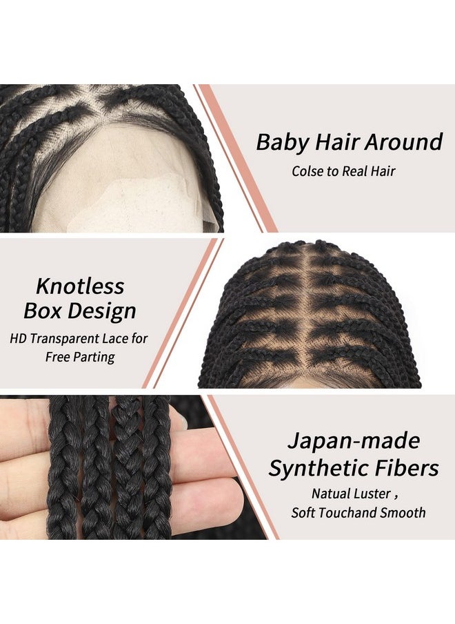 36 Inch 360° Hd Full Lace Braided Wigs For Women Knotless Box Braid Wig Braided Lace Front Wigs With Baby Hair Human Hair Blended Full Lace Braids Wig Black - pzsku/Z61D015DEF69474DF7539Z/45/_/1721024649/2b77bda7-063e-49f2-99e1-34bcc65f7829