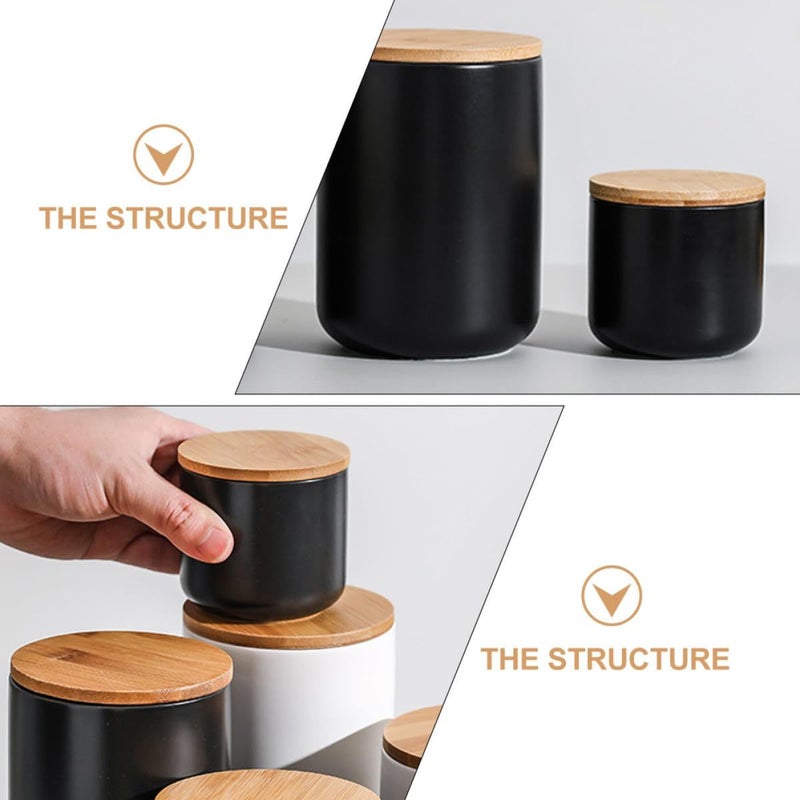 SUPVOX Ceramic Tea Canister Dark Porcelain Airtild Kitchen Food Storage Organizer - Image 5