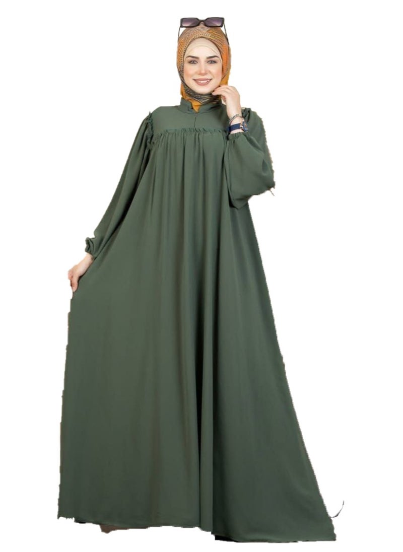 Generic - Iidana are the names of the material, crepe, one size, suitable for women up to 130 kilos GAMAL SONS FOR ABAYA 4034 - Image 1