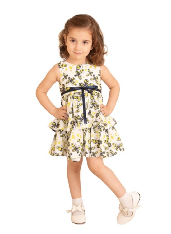 Summer children's girls' dress - beautiful and attractive colors and butterflies - short to the knee - excellent detailing and age-appropriate 