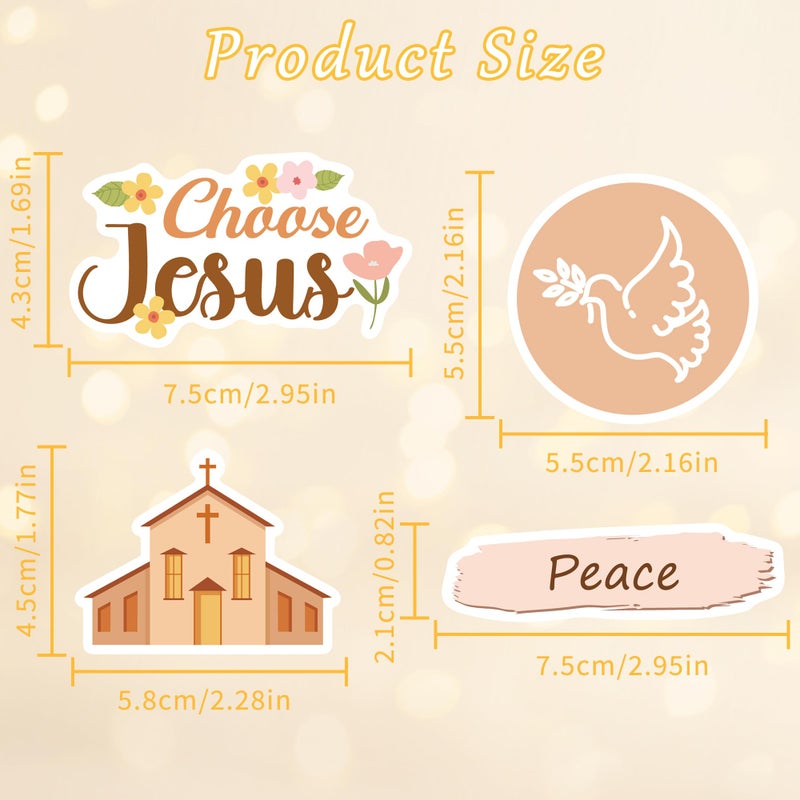 MENIFEND 50 Pcs Christian Faith Prayer Board Stickers, Boho Inspirational Bible Verse and Jesus Quote Stickers, Religious Vision Board Supplies and Kit for Faith Journaling and Planner Use - Image 3