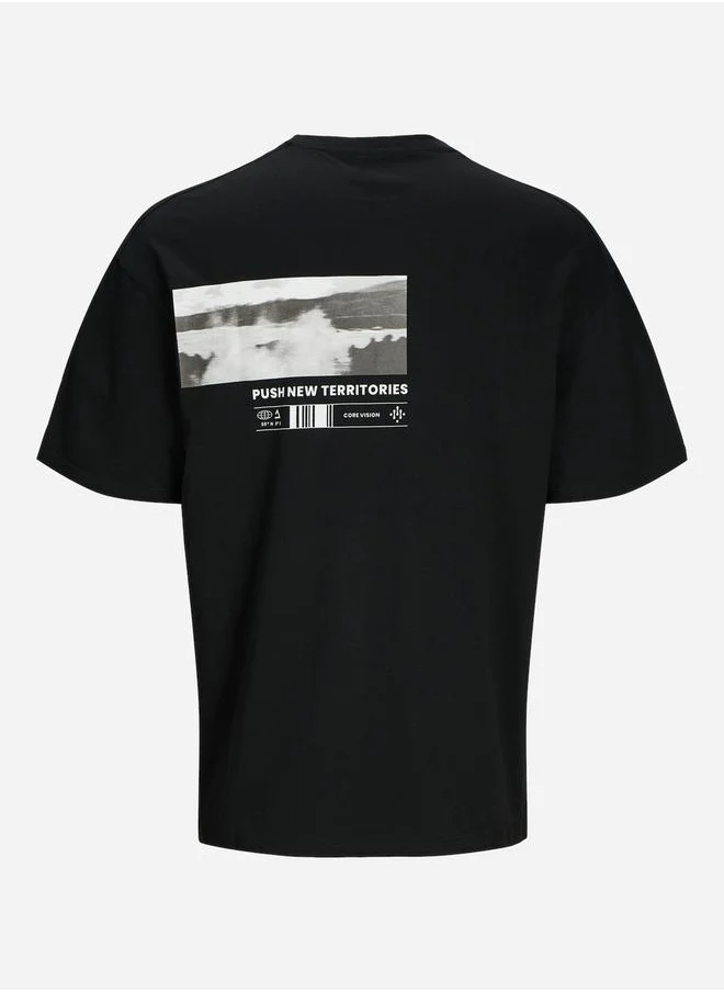 JACK & JONES Photo Graphic Print Crew Neck T-Shirt