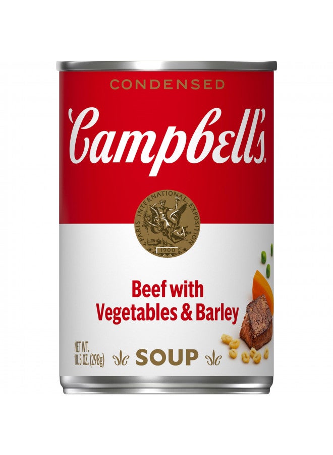 Campbell's Condensed Beef Soup With Vegetables and Barley, 10.5 oz Can - Image 1