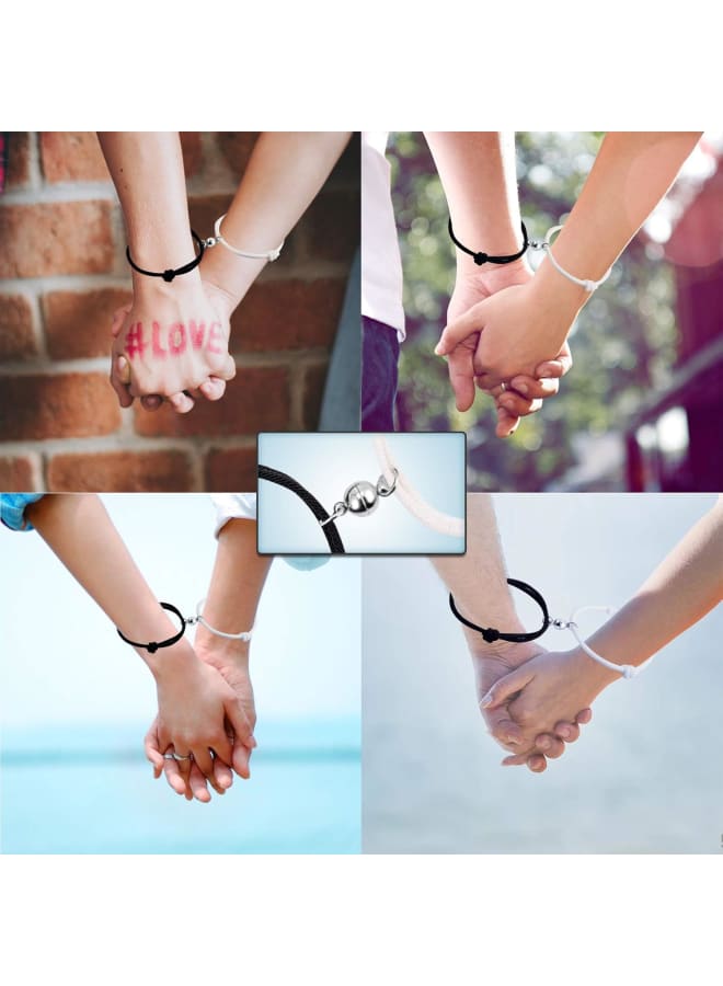 PZXHRY 2PCS Magnetic Couple Bracelets Mutual Attraction for Women Men Girl Boys, Long Distance Matching Gifts for Mom Daughter, Sisters, Best Friends, Couples, strings - Image 4