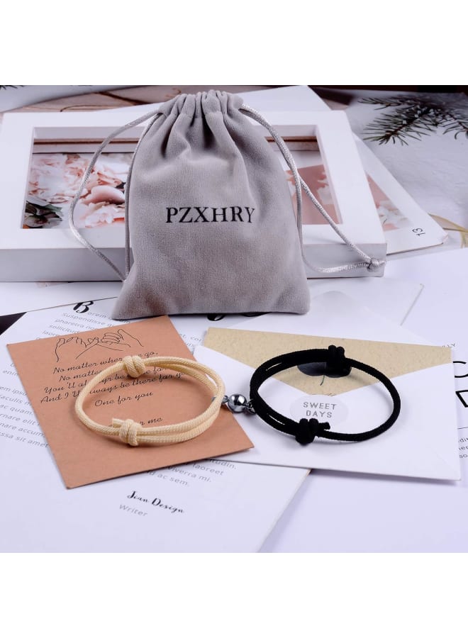 PZXHRY 2PCS Magnetic Couple Bracelets Mutual Attraction for Women Men Girl Boys, Long Distance Matching Gifts for Mom Daughter, Sisters, Best Friends, Couples, strings - Image 3