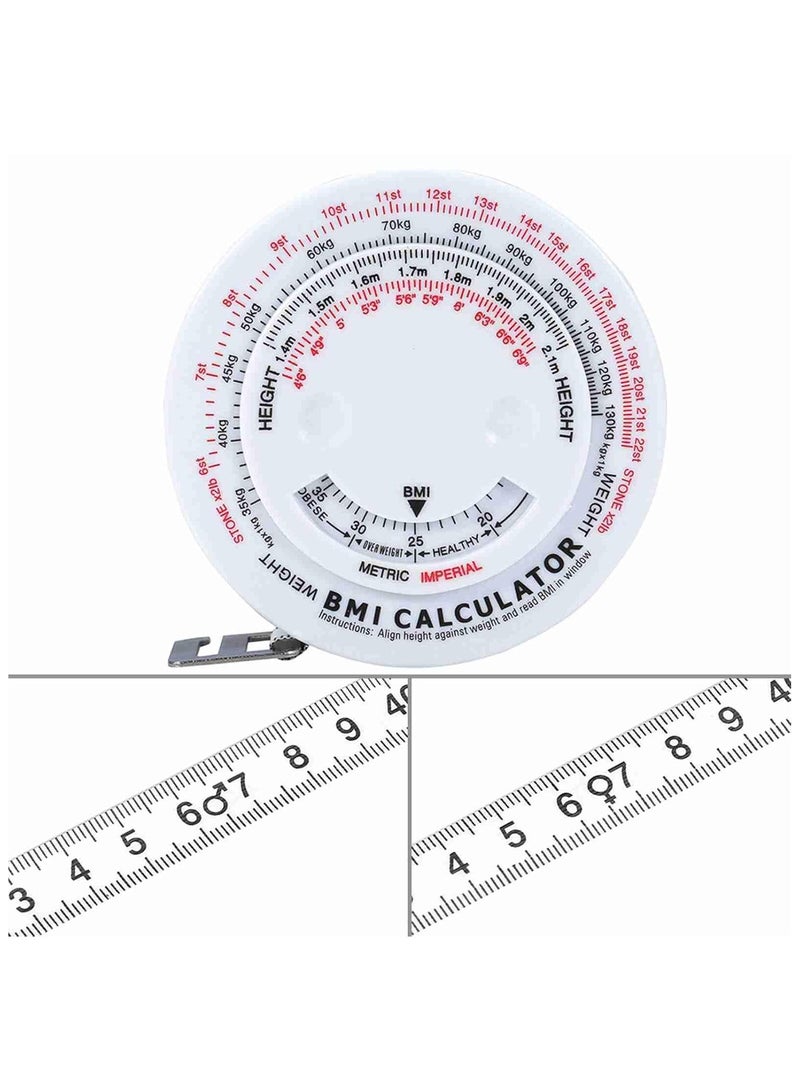 PAPERSAY BMI Measuring Tape, Bmi Wheel Calculator Body Mass Index Calculator, Body Tape Measure for Body Waist Weight Health Accurate Measurement (White)  - Image 4