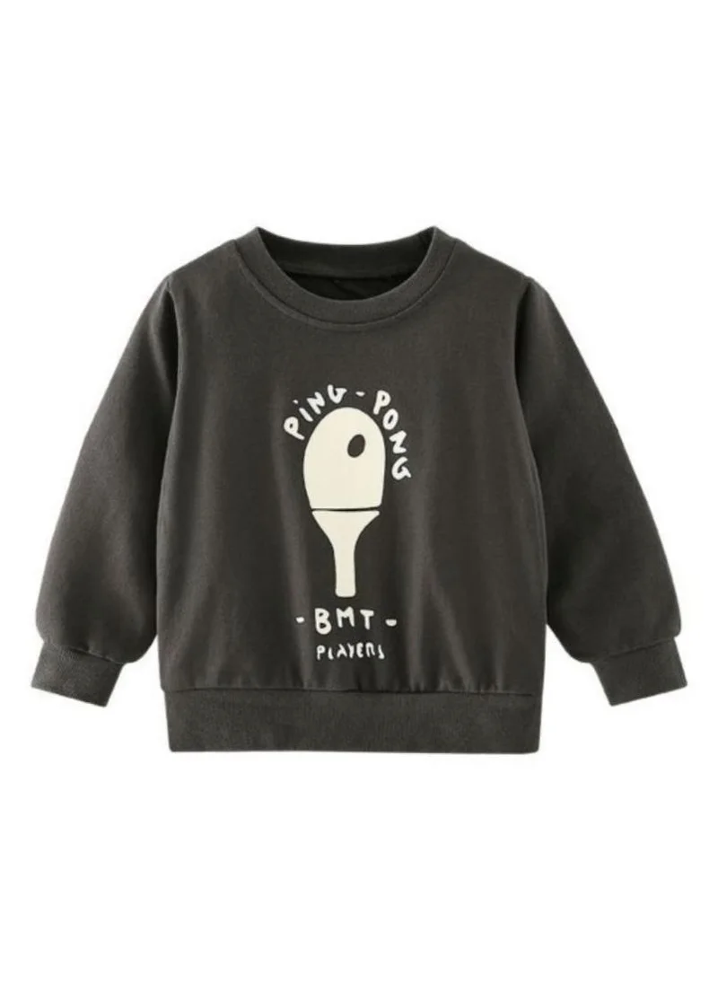يونيكي Black Graphic Printed Round Neck T-shirt