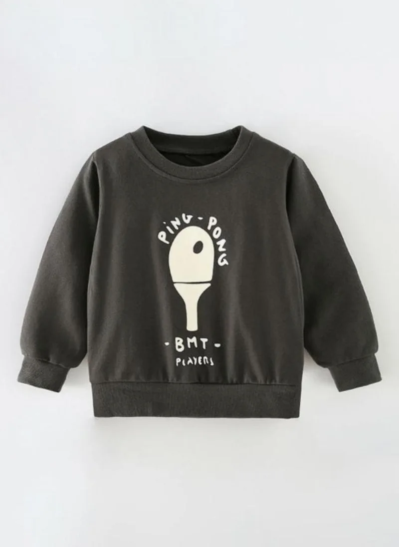 YUNIQEE Black Graphic Printed Round Neck T-shirt