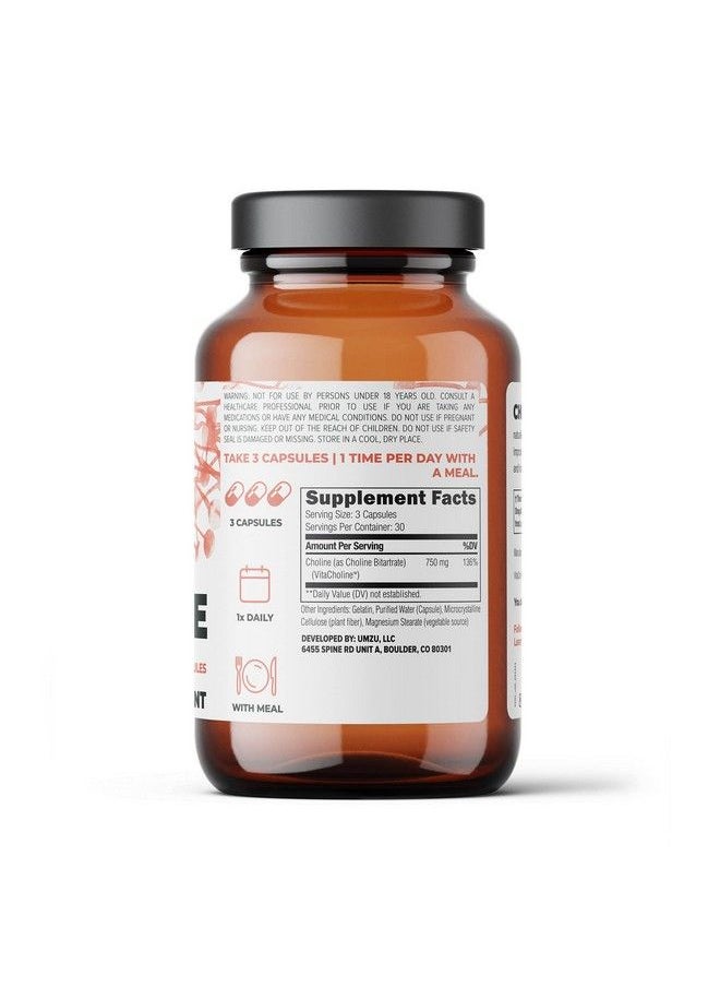 UMZU - Choline Cognitive  Hormonal Supplement To Support Cognition Nervous System Function Healthy Hormonal Balance And Metabolism 30 Day Supply 90 Capsules - Image 1