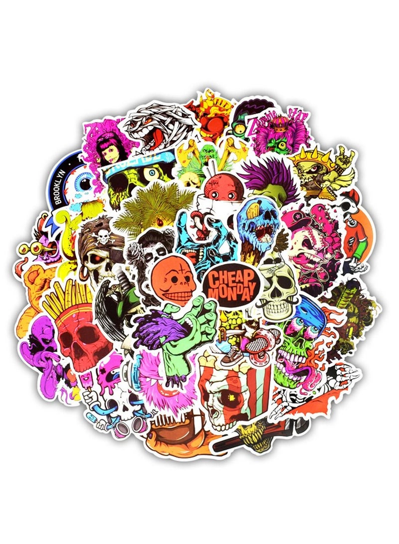 50-Piece Waterproof Vinyl Stickers Pack Decals for Laptop iPad Car Luggages Water Bottle Helmet Horror - Image 1