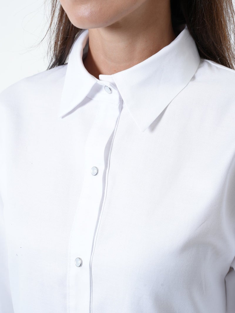 Metamorphoza Asymmetric Cotton Tunic Shirt With ¾ sleeves - Image 4