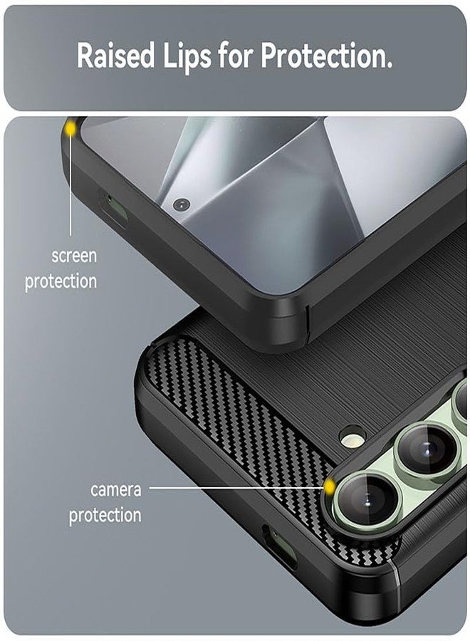 أوسوفر جراب Osophter لهاتف Galaxy S24 FE: مع قطعتين من واقي الشاشة، غطاء واقٍ مرن من مطاط TPU ماص للصدمات لهاتف Samsung Galaxy S24 FE (أسود) - Image 3