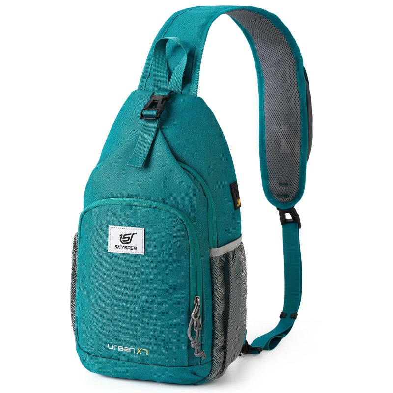 SKYSPER Sling Bag RFID Crossbody Sling Backpack Cross Body Shoulder Bag Travel Hiking Daypack for Women Men(Cyan) - Image 1