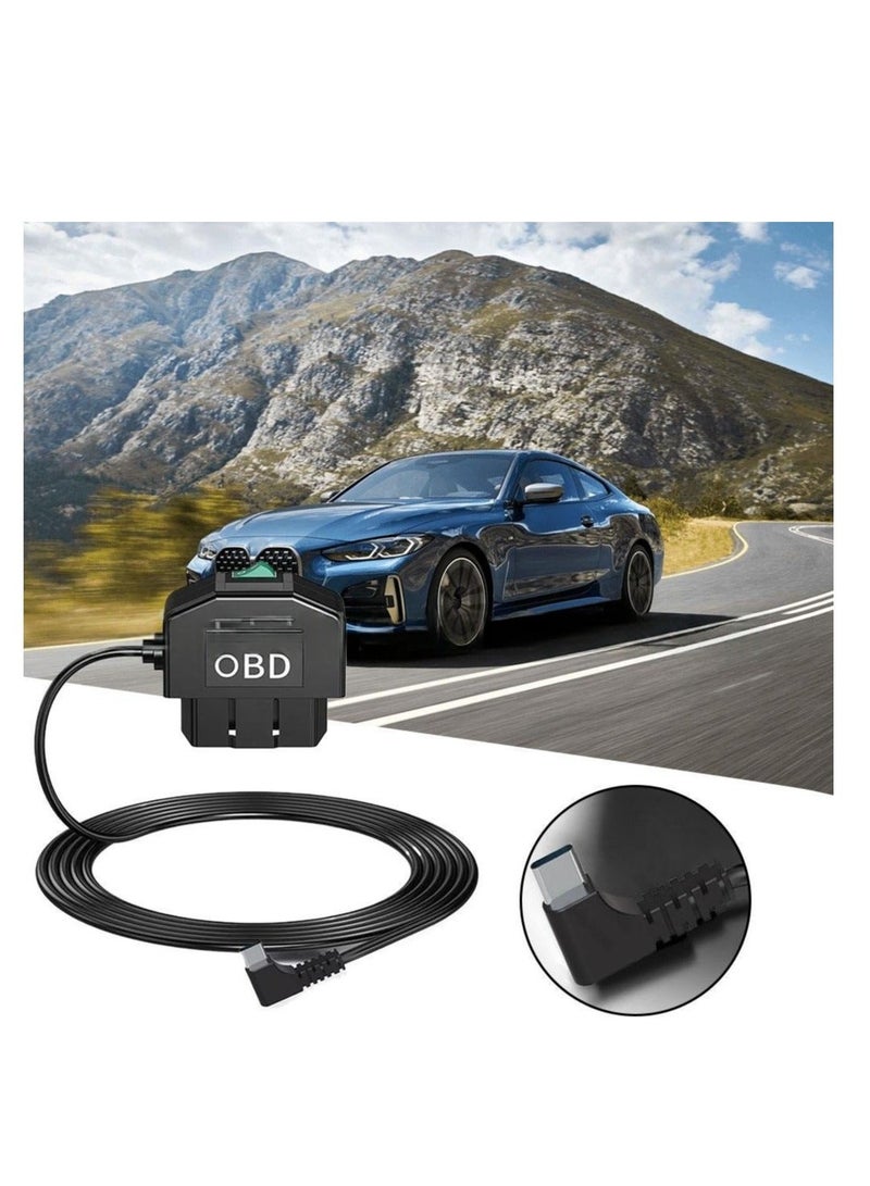 OBD Hardwire Convenient Connection Kit, Type C Dashboard Camera Hardwire Kit USB C with OBD Power Cable, Suitable for Dashboard Recorders from 12-24V to 5V/3A, with Low Voltage Protection, Suitable for Dashboard Recorders, GPS, Radar (Not Suitable for EV Cars and Electric Vehicles) - Image 5