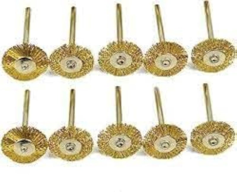 10 Pcs Copper Wire Brushes for Metal Rust Removing and Polishing - Rotary Grinder Tool - Image 1