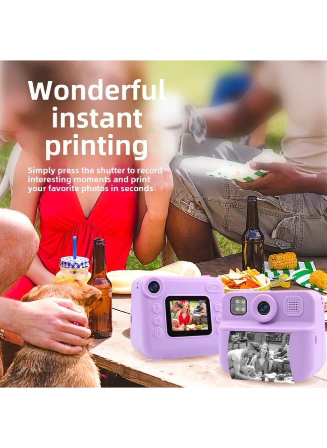 Generic Mini Children's Polonoid HD Digital Camera 4800W Polonoid Children's Print Camera-Color:Pink + 32gb Memory Card  - Image 4