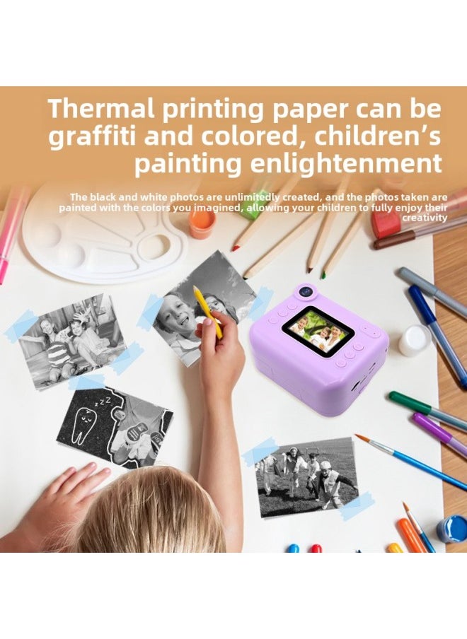 Generic Mini Children's Polonoid HD Digital Camera 4800W Polonoid Children's Print Camera-Color:Pink + 32gb Memory Card  - Image 5