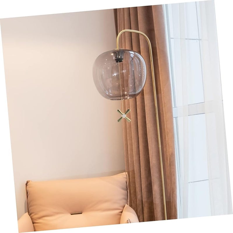 Tehaux Vintage Ceiling Fan Extension Chain Decorative Light Pull Chain Metal Glass 2 Sets - Image 5