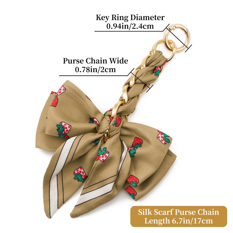 ZOOEASS Bag Extender Chain with Bow Ribbon Purse Chain Extender for Crossbody Bag Charms Women Handbag Decoration Accessories(Ginger Yellow) - Image 2