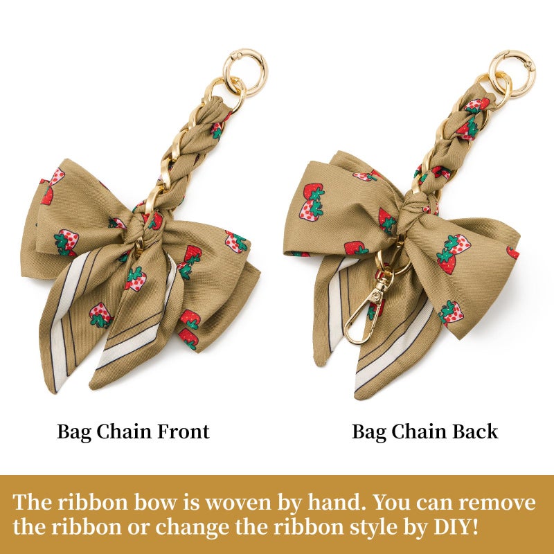 ZOOEASS Bag Extender Chain with Bow Ribbon Purse Chain Extender for Crossbody Bag Charms Women Handbag Decoration Accessories(Ginger Yellow) - Image 3