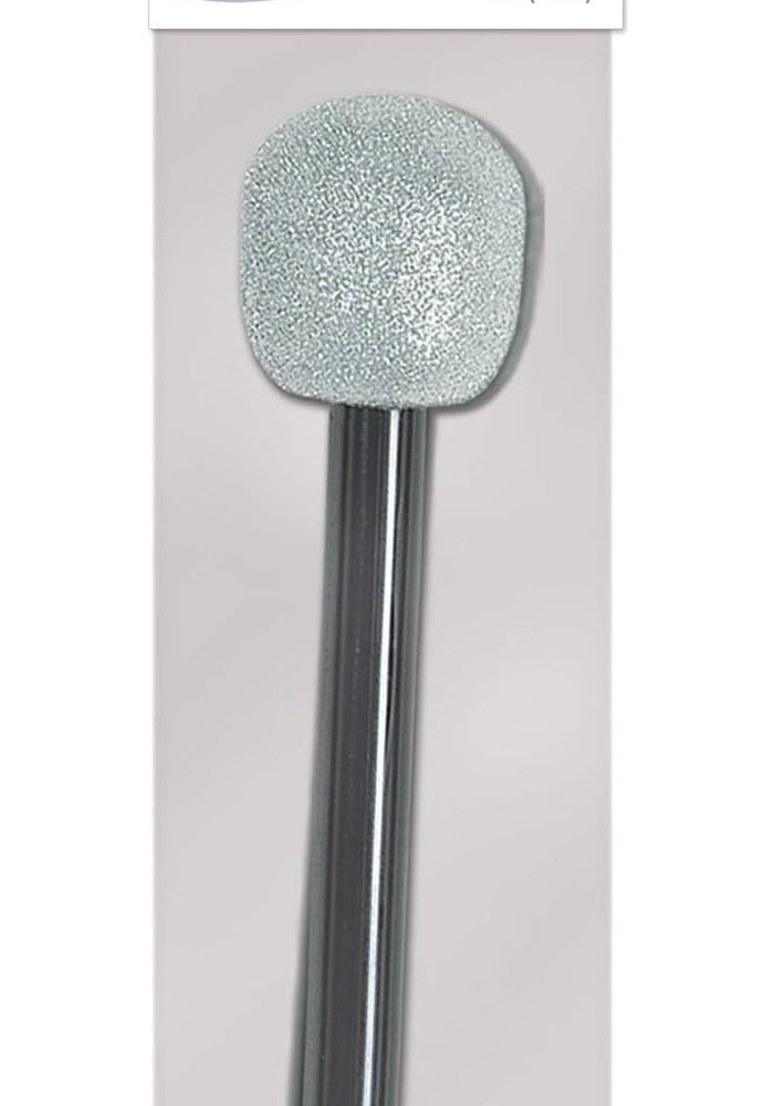 Beistle Silver and Black Glittered Microphone Costume Accessory - Image 4