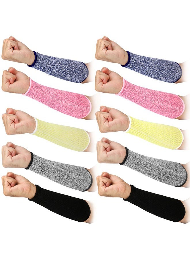 Fivenl 5 Pairs Cut Resistant Arm Sleeve Forearm Protection Sleeves Level 5 Protection Bite-Proof Arm Protectors Safety Arm Guard for Men Women(21CM) - Image 1