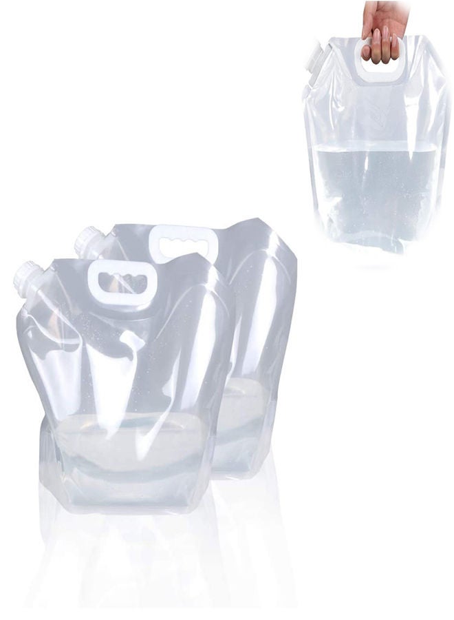 SYOSI Camping Collapsible Water Bag 1.3 Gallon Emergency Water Jug Container Bag Food Grade Clear Plastic Storage Jug for Sport Camping Riding Mountaineer Hiking Emergency Water Storage (2Pcs) - Image 1