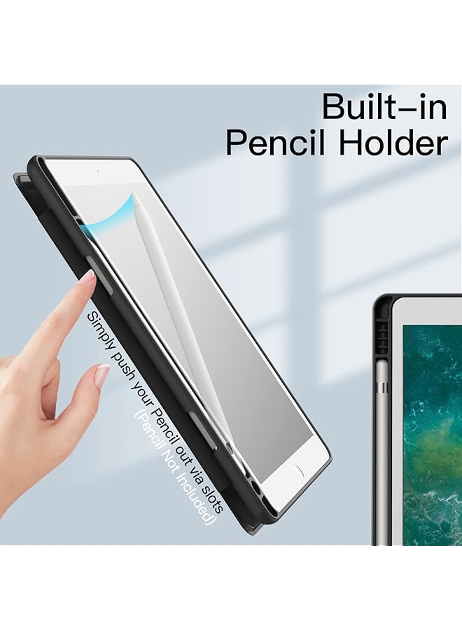 جي تيك حافظة لجهاز ايباد اير 3 10.5 انش 2019 الجيل الثالث وايباد برو 10.5 انش مع حامل قلم شفاف وغطاء خلفي شفاف رفيع مقاوم للصدمات لجهاز لوحي باللون الاسود - Image 5