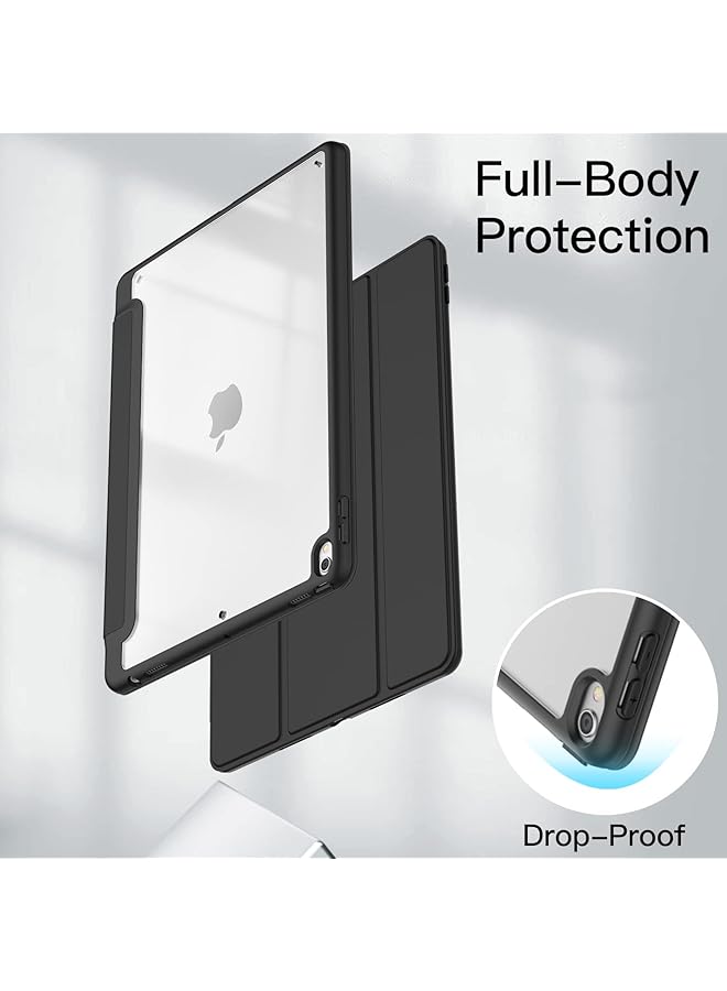 جي تيك حافظة لجهاز ايباد اير 3 10.5 انش 2019 الجيل الثالث وايباد برو 10.5 انش مع حامل قلم شفاف وغطاء خلفي شفاف رفيع مقاوم للصدمات لجهاز لوحي باللون الاسود - Image 4