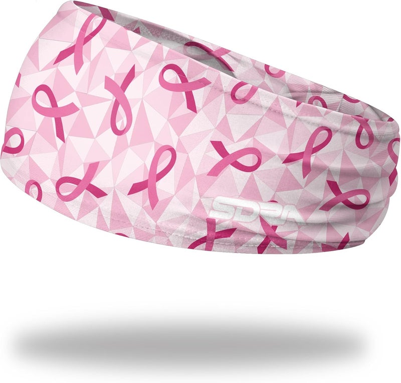 Suddora Pink Ribbon Headbands for Workout, Sports and Fashion - Image 1