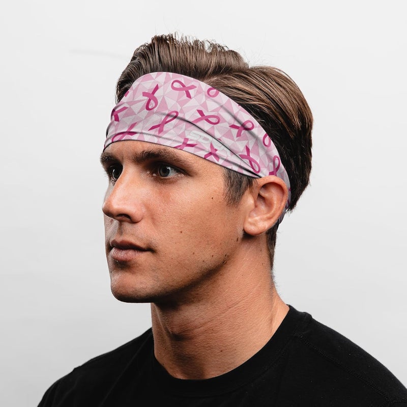 Suddora Pink Ribbon Headbands for Workout, Sports and Fashion - Image 2