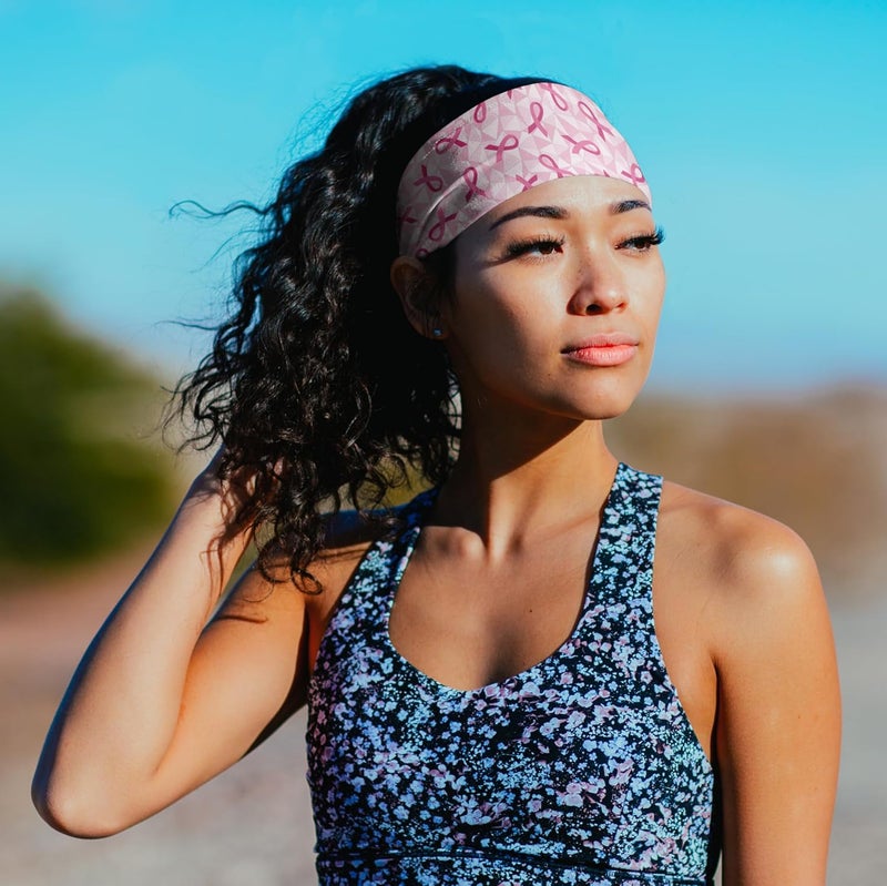 Suddora Pink Ribbon Headbands for Workout, Sports and Fashion - Image 5