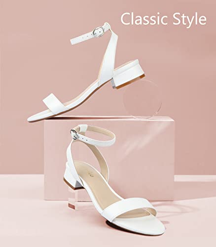 Ankis Black Nude White Red Women Sandals Comfortable Walking Strappy Open Toe Sandals for Women Dressy Summer 1 Inch Low block Heel Flat Adjustable Ankle Strap Wide Available 2023 - Image 2