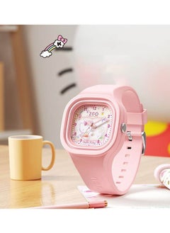 Sanrio Pink Square Cartoon Sanrio Hello Kitty Pattern Children's Watch Silicone Strap Suitable for Kids of All Ages Gift Watch  - Image 2