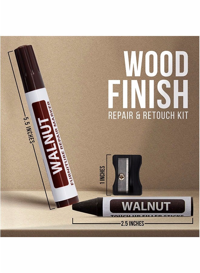 17-Piece Furniture Repair Kit, Wood Markers and Wax Sticks with Sharpener Kit for Stains, Scratches, Wood Floors, Tables, Carpenters, Bedposts, Touch Ups and Cover Ups - Image 3